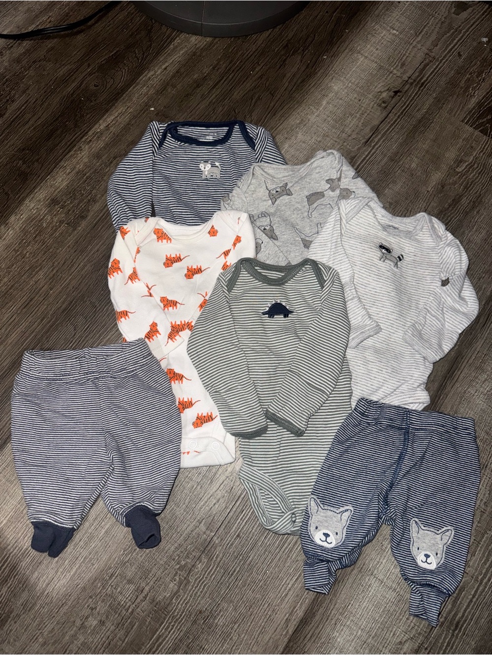 Baby Boy Newborn Long Sleeve Bodysuit & Pants Lot